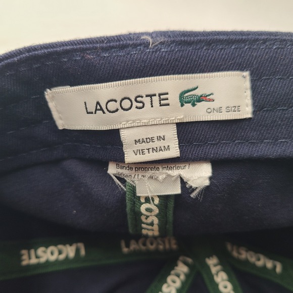Lacoste Hat Adjustable (Fits Small) Crocodile Strapback Blue Cotton Casual Wear - Picture 11 of 11